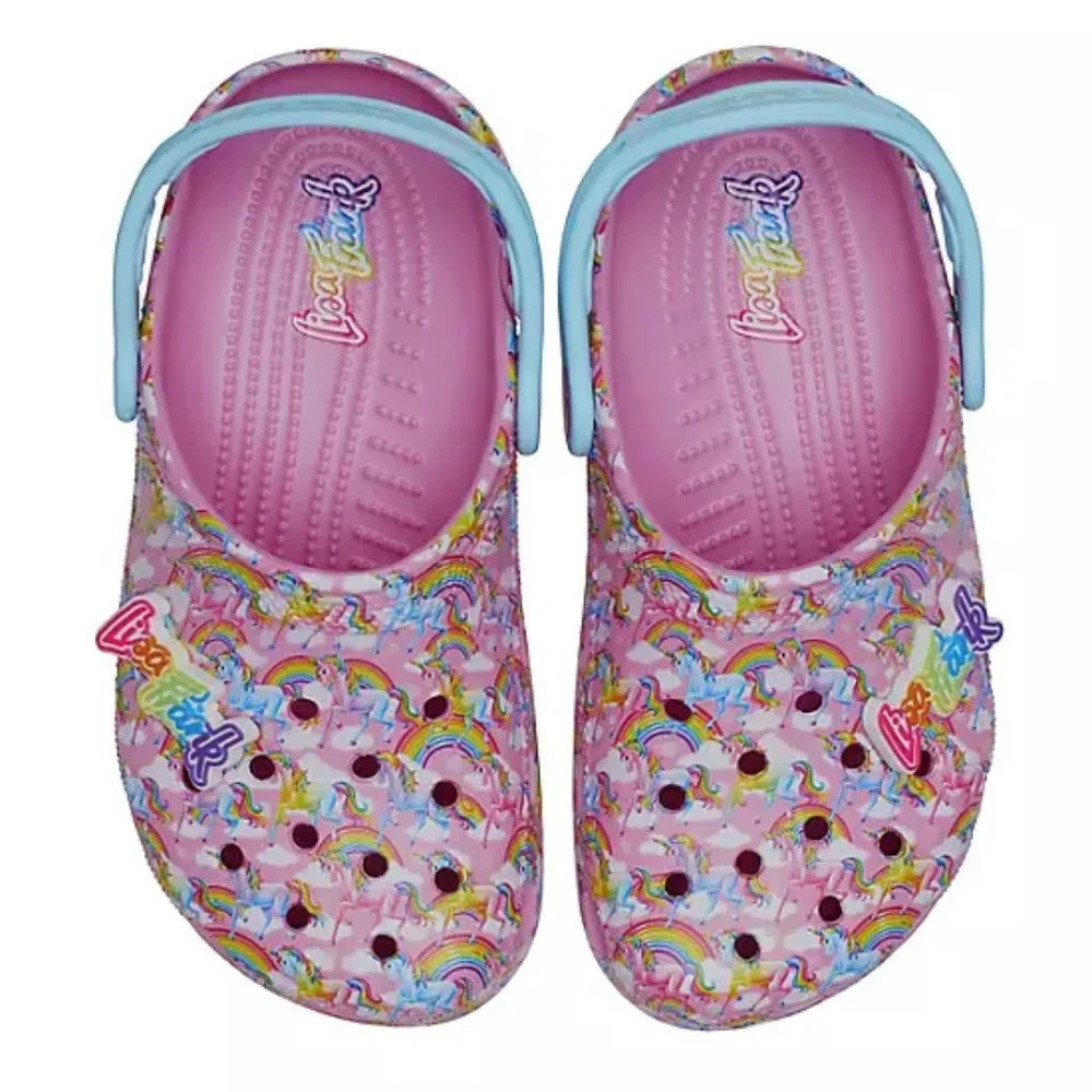 Crocs Lisa Frank Classic Unisex Clog PINK RAINBOW - Picture 2 of 4